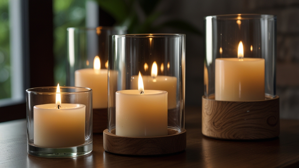 Hurricane Candle Holders with Glass